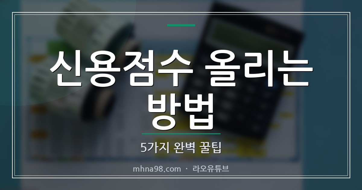 라오유튜브 | 신용점수 올리는 방법 5가지 완벽 꿀팁 신용점수 올리는 방법을 설명하는 이미지