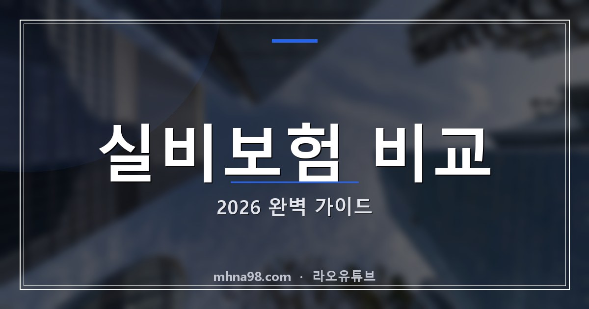 라오유튜브 | 실비보험 비교 2026 완벽 가이드 실비보험 비교 이미지