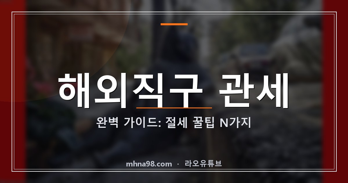 라오유튜브 | 해외직구 관세 완벽 가이드: 절세 꿀팁 N가지 해외직구 관세 정보 이미지
